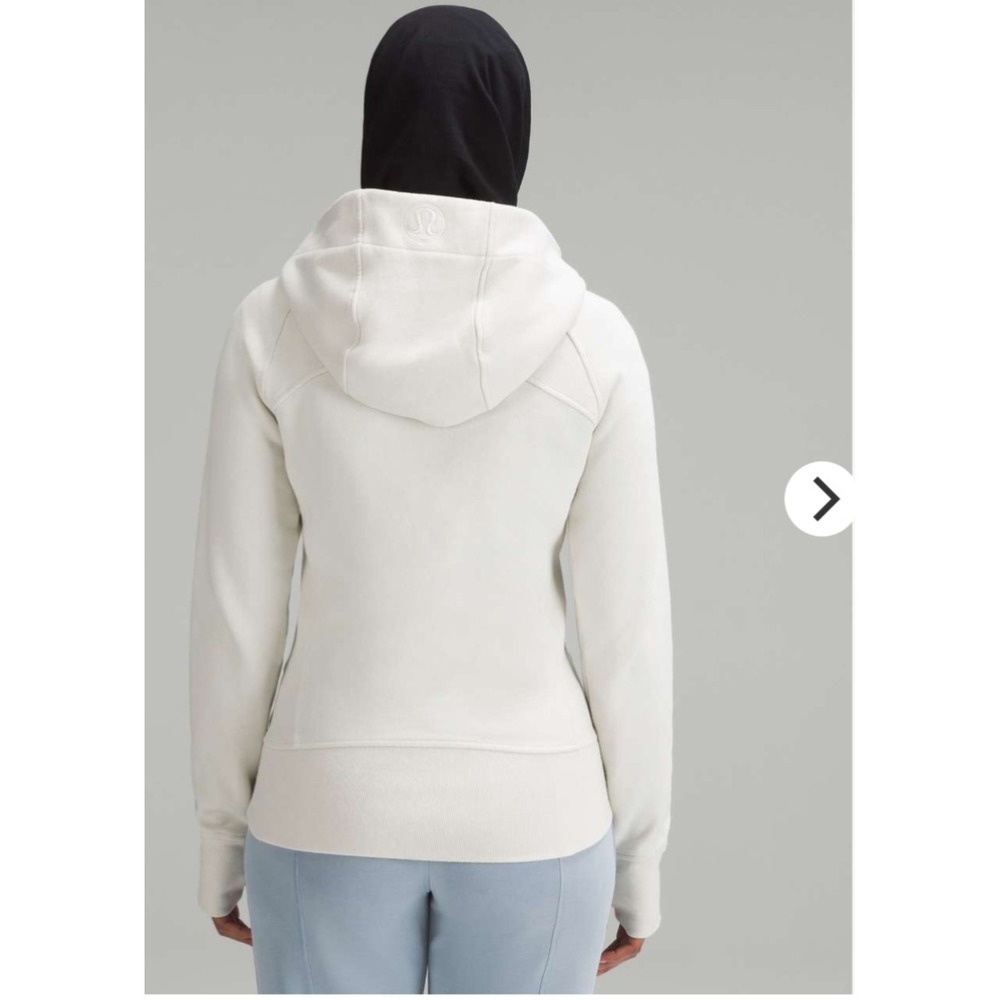 Lululemon Scuba Full Zip Hoodie Bone Size 8 Thumbholes Cotton Terry